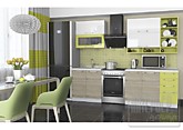 Кухня София Микс 2м цвет фасада белый глянец/лайм/дуб сонома